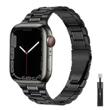 Suitable For Apple Watch S 3 4 5 iwatch S 7 8 9 Stainless Steel Metal Fine Steel Watch Chain With Five Beads - V.I.P Digital Presence