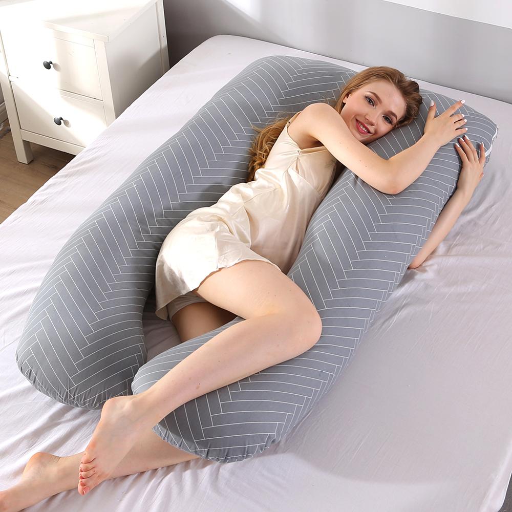 Almohada de embarazo, ropa de cama, almohada de cuerpo entero para embarazadas, cómoda almohada en forma de U, almohadas largas de apoyo para dormir de lado
