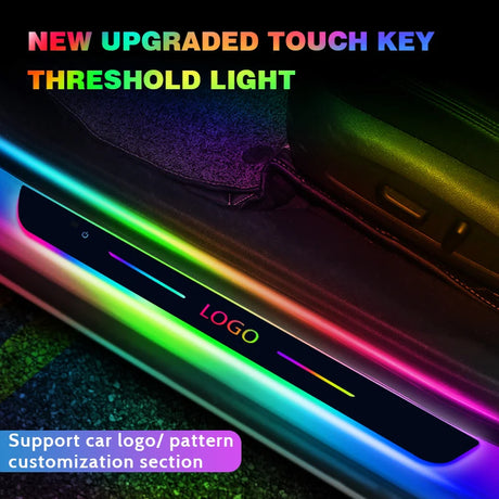 Acrylic Universal Car Led Welcome Pedal Light Led Moving Door Scuff Led Door Sill Scuff Plate car logo  4PCS Set - V.I.P Digital Presence