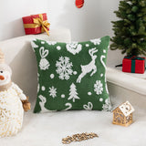 Christmas Pillow Cover (Excluding Pillow Core) Snowflake Velvet Jacquard Christmas Tree Elk Festival Decoration - V.I.P Digital Presence