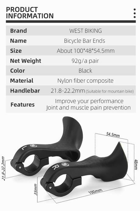 Ergonomic Design MTB Bicycle Road Gravel Mountain Bike Handlebar Bar Ends Gravel Bike Accessories Bike Grips - V.I.P Digital Presence