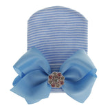 European and American Big Bow Glittering Diamond Pink Stripe Girl Baby Knitted Hat Newborn Baby Pullover Hat - V.I.P Digital Presence