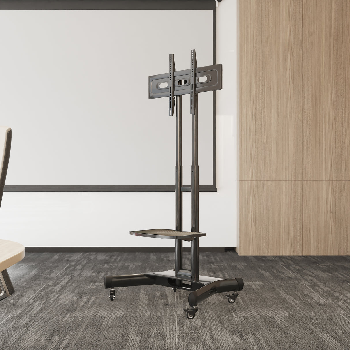 FANCO Universal Rotating TV Stand, suitable for 32-80 inch TVs, adjustable tilt height, maximum VESA 600x400mm (black) - V.I.P Digital Presence