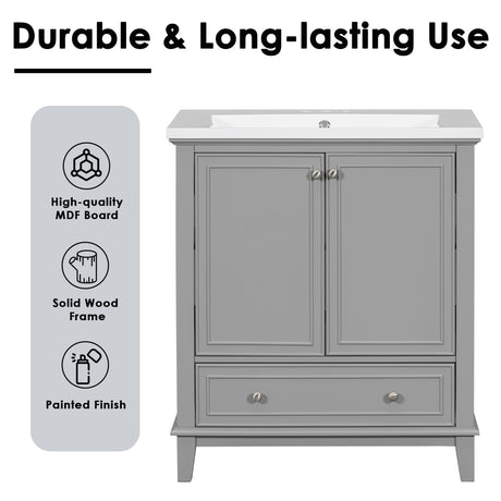 30 inch bathroom vanity no sink  base only gray - V.I.P Digital Presence