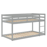 Twin over Twin Floor Bunk Bed,Grey - V.I.P Digital Presence
