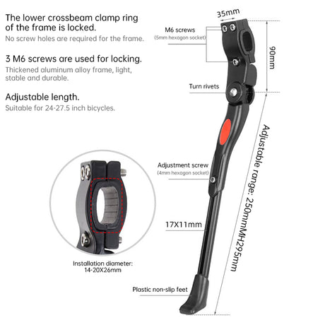 Adjustable bicycle rack, parking rack, side rack for 22, 24, 26 - inch mountain bikes - V.I.P Digital Presence