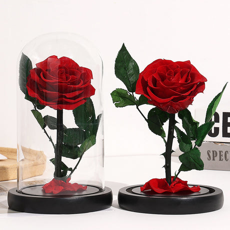Christmas Valentine's Day Creative Gift Gift for Girlfriend Glass Cover Eternal Flower Gift Box Eternal Rose Gift Ornament - V.I.P Digital Presence