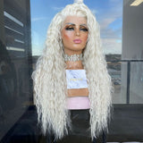 Wig Ladies Front Lace Chemical Fiber Long Curly Hair Set Wig Chemical Fiber Hair Wig - V.I.P Digital Presence