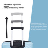 3 Piece Luggage Sets PC+ABS Lightweight Suitcase with Two Hooks Spinner Wheels (20/24/28) Aqua Blue