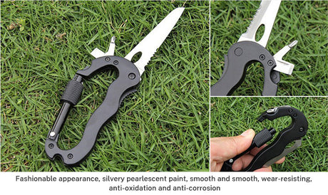 5 in 1 Outdoor Multi Function Mountaineering Buckle Fast Hanging Buckle Cross Screwdriver Carabiner Bottle Opener Wine Opener - V.I.P Digital Presence