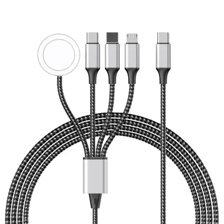 New woven four in one watch wireless charging mobile phone charging cable data cable multiple connectors to choose from - V.I.P Digital Presence