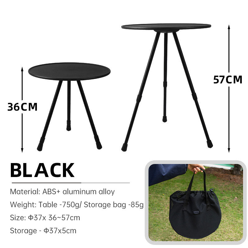 Muebles de exterior para balcón, ligeros, portátiles, de aluminio, altura ajustable, pequeños, redondos, plegables, para picnic y camping.