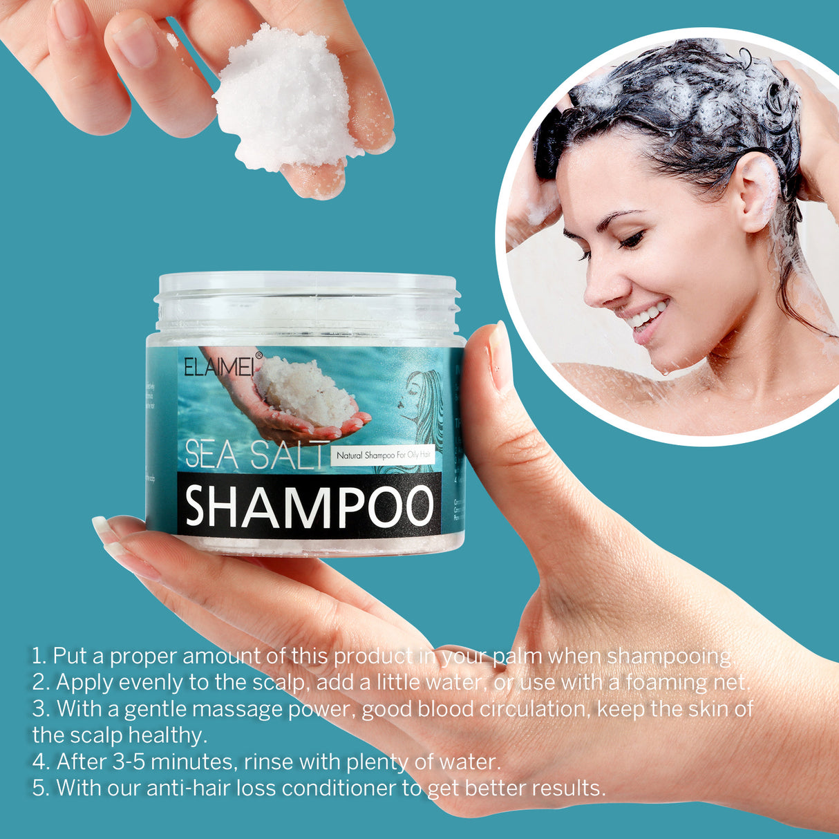 ELAIMEI Sea Salt Shampoo To Scalp Deep Cleansing Moisturizing Anti-dandruff Oil Control Hair Balm - V.I.P Digital Presence