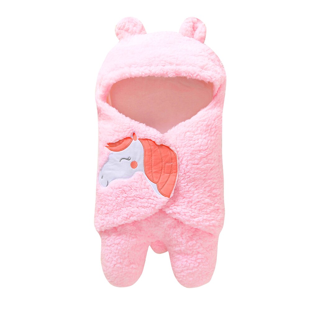 Conjunto de ropa para bebé, mono de una pieza con manta cálida y dibujos animados