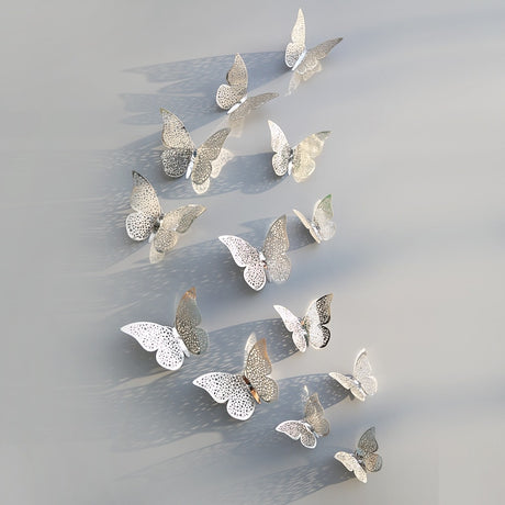 12pcs 3D Hollow Butterfly Wall Sticker for Home Decor DIY Butterflies Fridge stickers  Room Decoration Party Wedding Decor - V.I.P Digital Presence