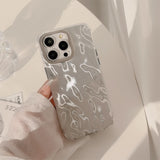 Advanced silver foil pattern suitable for iPhone 15 Pro minimalist Max Apple phone case 14 cool style 12 - V.I.P Digital Presence