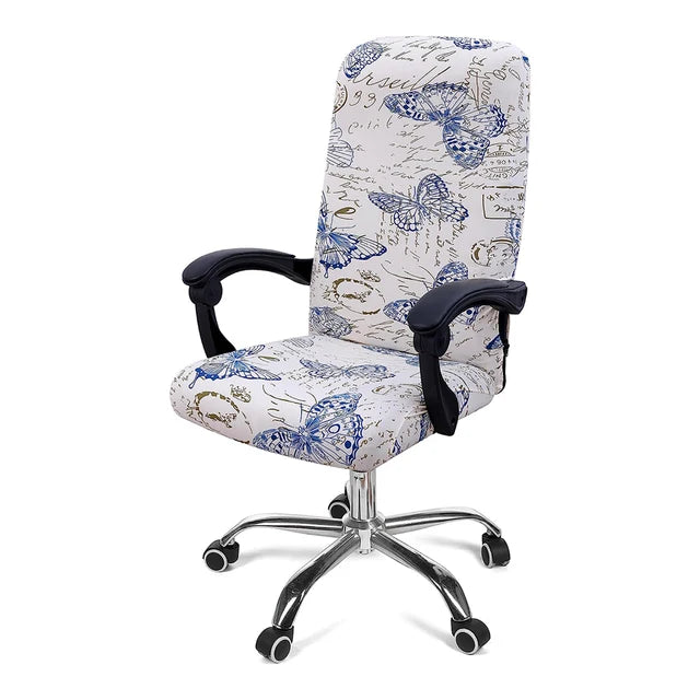 Stretch Printed Computer Office Chair Covers Soft Fit Universal Desk Rotating Slipcovers Removable Washable Anti-Dust Spandex - V.I.P Digital Presence