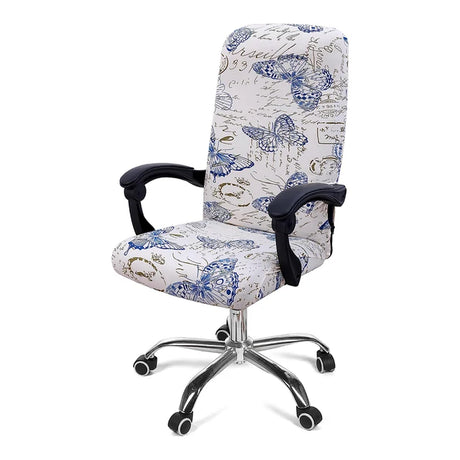 Stretch Printed Computer Office Chair Covers Soft Fit Universal Desk Rotating Slipcovers Removable Washable Anti-Dust Spandex - V.I.P Digital Presence