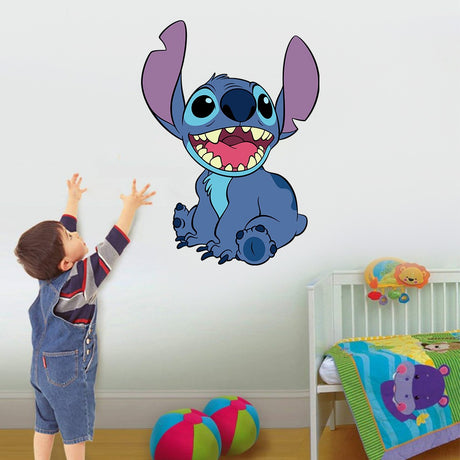 3D Broken Wall Stitch Wallpaper Children's Room Art Poster Decoration Self Adhesive Cartoon Anime Sticker Glass Door Sticker - V.I.P Digital Presence
