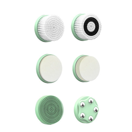 6-In-1 Hot And Cold Facial Cleanser Display Cleansing Brush Ultrasonic Facial Cleanser Pore Cleaning Silicone Beauty Instrument - V.I.P Digital Presence