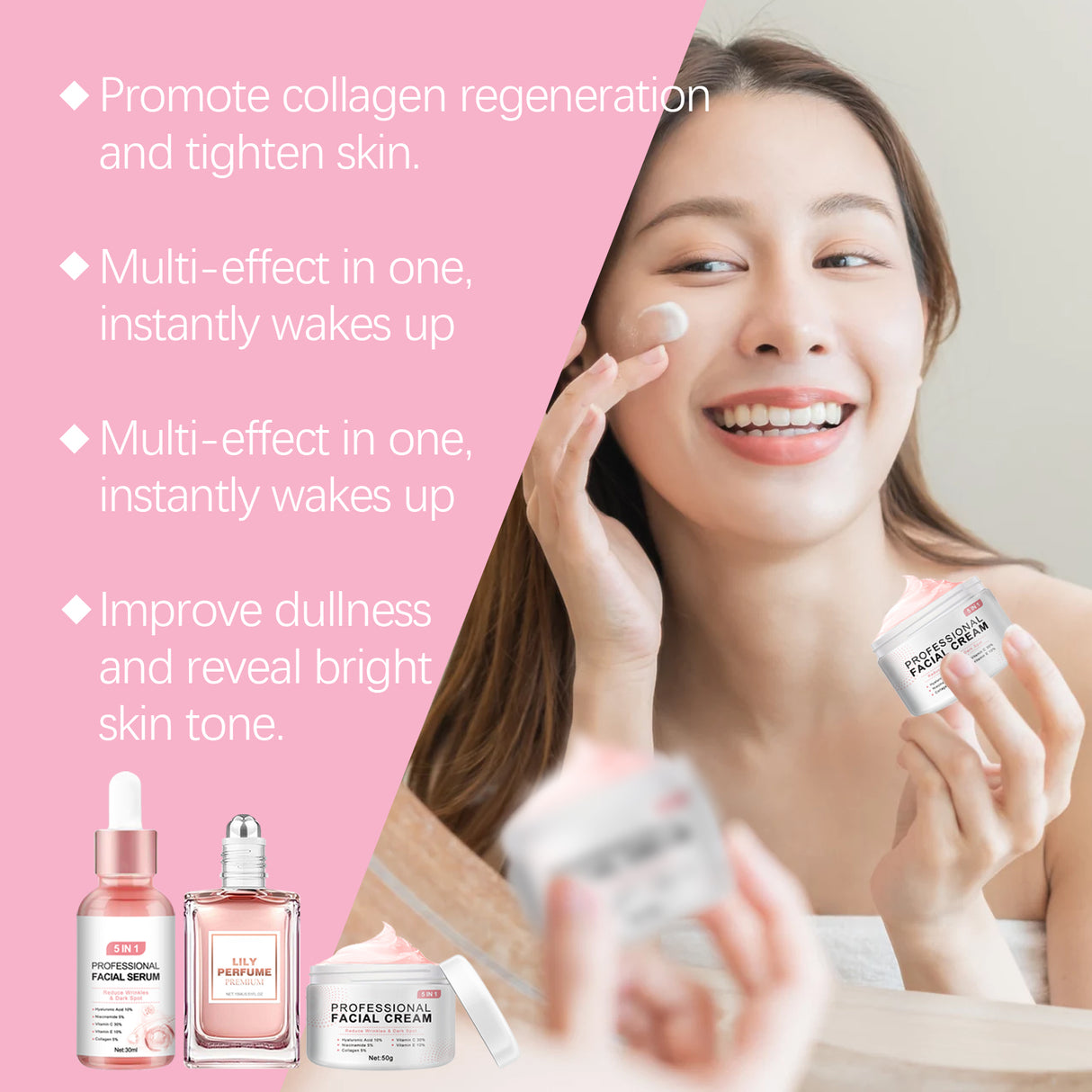 Pink Romantic Pleasure Skin Care Gift Box, Moisturizing And Moisturizing Skin Romantic Fragrance Body Care