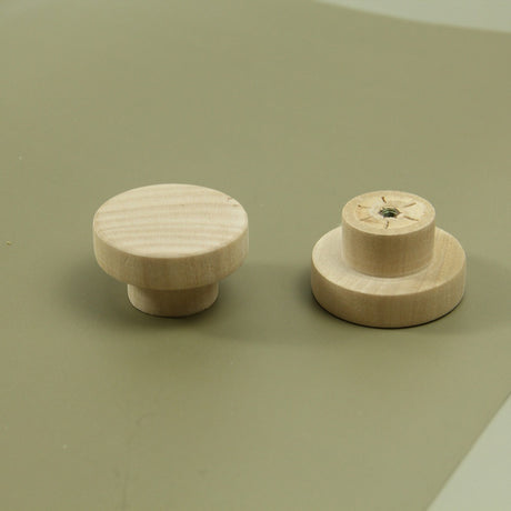 Vine woven circular cake wooden handle cabinet door rattan woven wooden handle single hole raw wood color handle - V.I.P Digital Presence