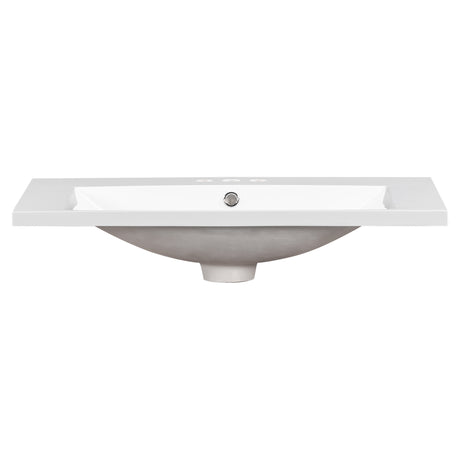 30" Single Bathroom Basin Sink, Vanity Top Only, 3-Faucet Holes, Resin - V.I.P Digital Presence