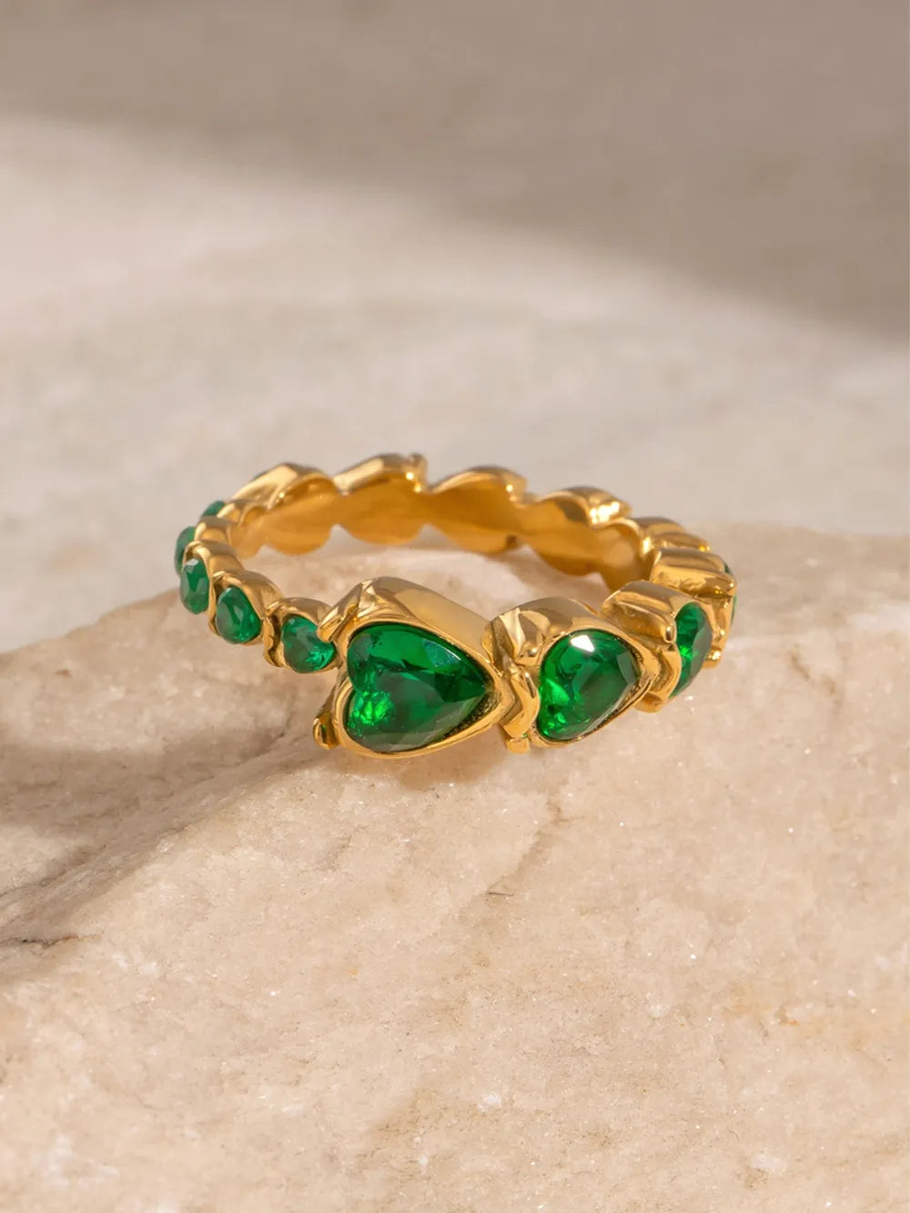 Stainless Steel Heart Rhinestone Ring - V.I.P Digital Presence