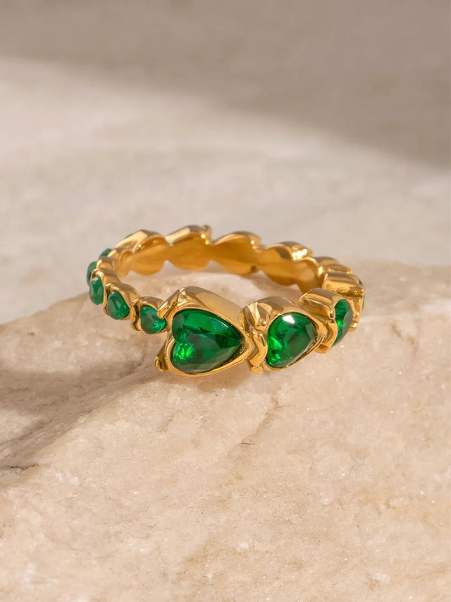 Stainless Steel Heart Rhinestone Ring - V.I.P Digital Presence