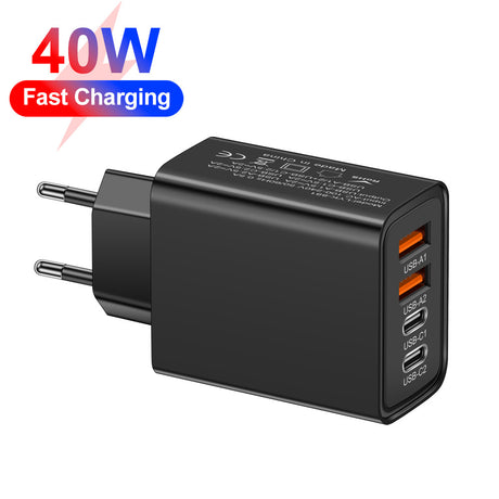 2.4A 2PD+2USB mobile phone charger charging head, American standard, European standard, British standard, travel charging head - V.I.P Digital Presence