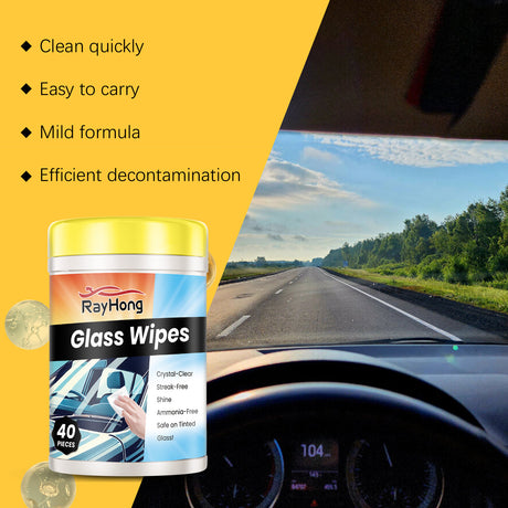 Car Glass Cleaning Wipes Glass Rearview Mirror Anti-Fog Refurbished Anti-Oil Cleaning Universal Wipes - V.I.P Digital Presence