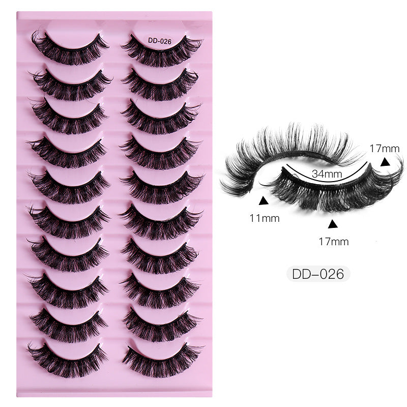 New DD Russian Large Roll Grafting Free False Eyelashes 10 Pairs Of Multi-Layer Thick Cross Mink Like Eyelashes - V.I.P Digital Presence
