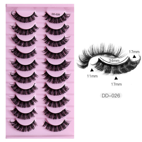 New DD Russian Large Roll Grafting Free False Eyelashes 10 Pairs Of Multi-Layer Thick Cross Mink Like Eyelashes - V.I.P Digital Presence