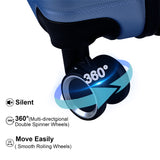 Luggage Suitcase 3 Piece Sets Hardside Carry-on luggage with Spinner Wheels 20"/24"/28" Dark Blue + ABS