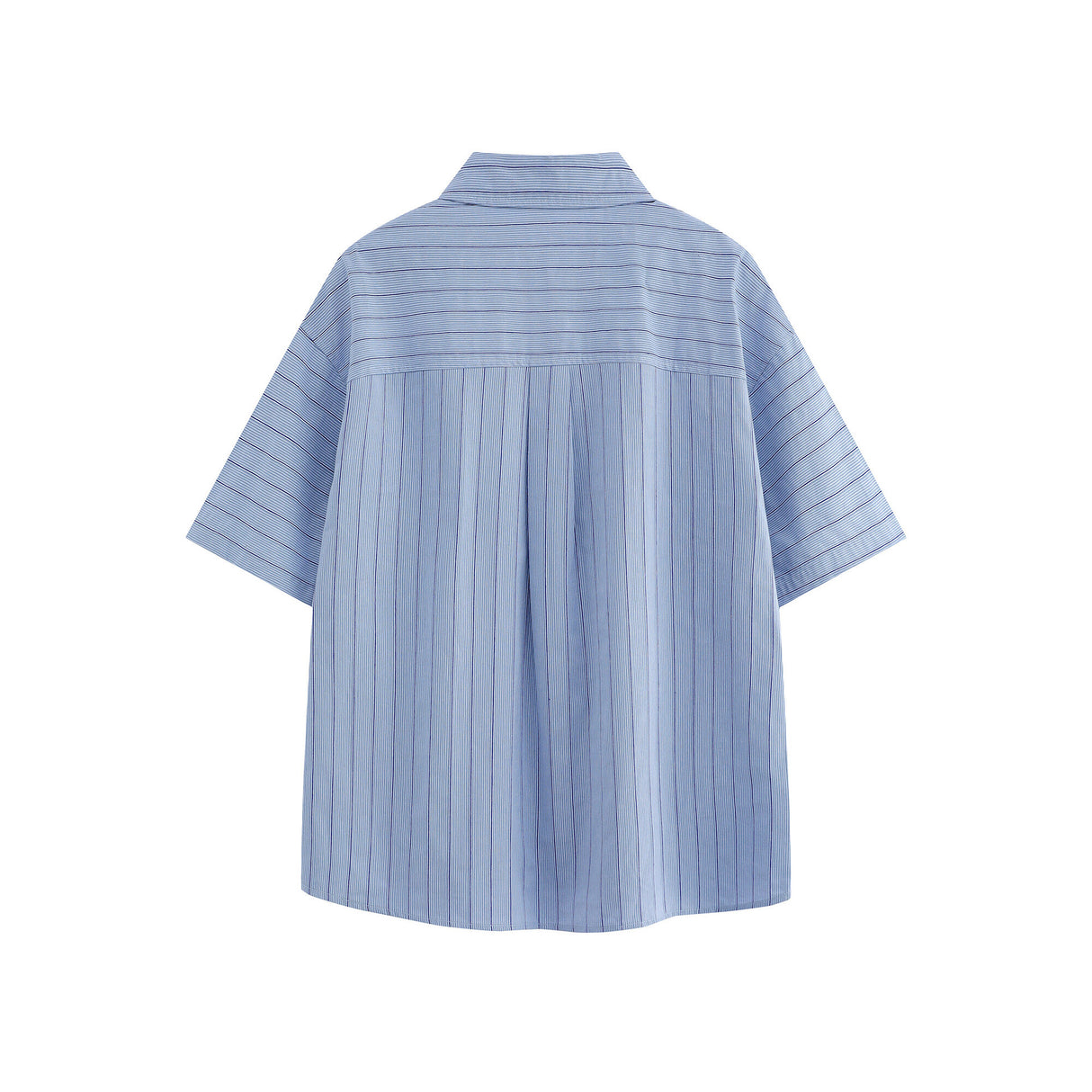 Patch striped casual loose silhouette short sleeved shirt for men - V.I.P Digital Presence