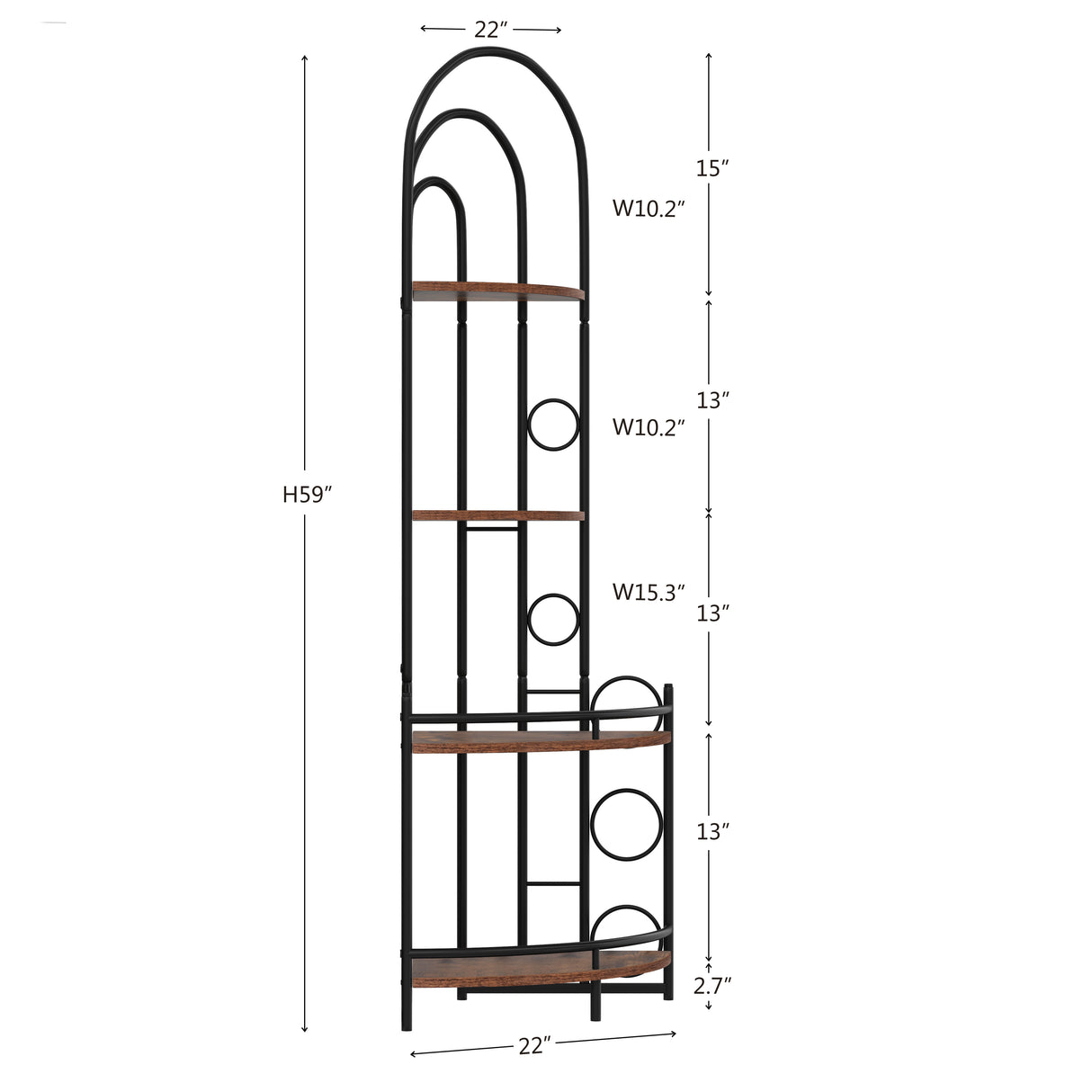 4-Tier Corner Bookshelf, Modern Style, Plant Stand with Metal Frame - V.I.P Digital Presence