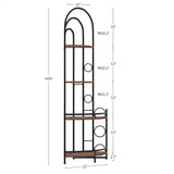 4-Tier Corner Bookshelf, Modern Style, Plant Stand with Metal Frame - V.I.P Digital Presence