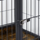 Furniture Dog Cage Crate with Double Doors, Rustic Brown, 38.58'' W x 25.2'' D x 27.17'' H - V.I.P Digital Presence