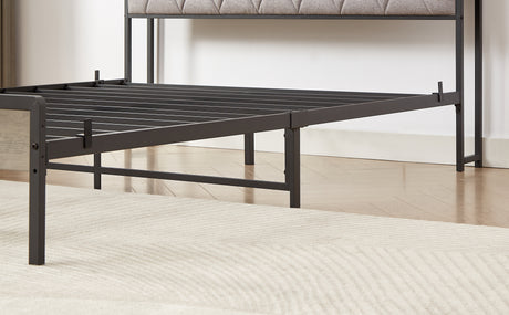Bed frame with charging station full size, Grey, 83.1'' L x 56.1'' W x 39.2'' H. - V.I.P Digital Presence