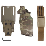 6354DO Left - handed Tactical Pistol Glock 17 Holster with X300U - A QLS Adapter, Leg Shroud, Drop, and MHA Leg Strap Kit - V.I.P Digital Presence