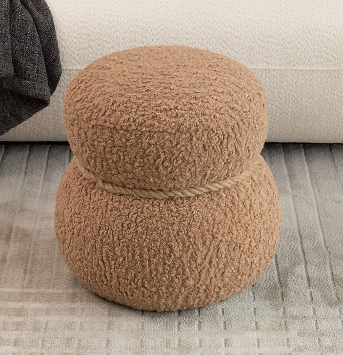 WKJ1Y Light camel snowman stool with plush Grig cushions, playful and cute, suitable for any space - V.I.P Digital Presence