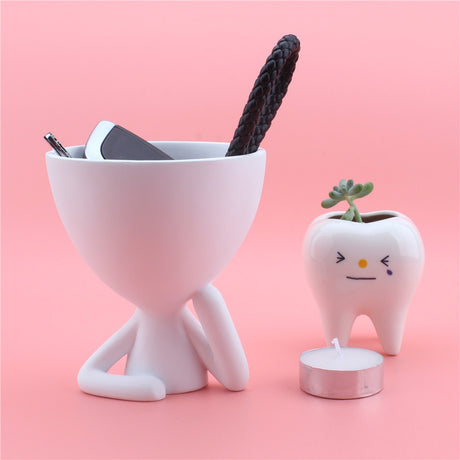 Cartoon cheek support abstract figurine desktop decoration creative home - V.I.P Digital Presence