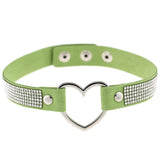 Japan's Harajuku Soft Girl Black Rhinestone Peach Heart Love-Shaped Collar Women's Neck Strap Collarbone Necklace Short - V.I.P Digital Presence