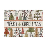 Christmas linen placemat Christmas tree print kitchen and restaurant decoration table mat - V.I.P Digital Presence