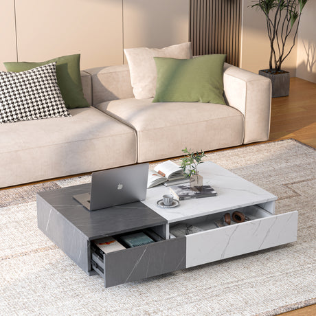 Modern style black and white coffee table with two storage spaces - V.I.P Digital Presence