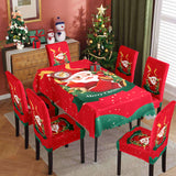 Christmas Waterproof Printed Tablecloth Restaurant Home Printed Chair Cover Christmas Tablecloth Chair Cover Decorative Set - V.I.P Digital Presence