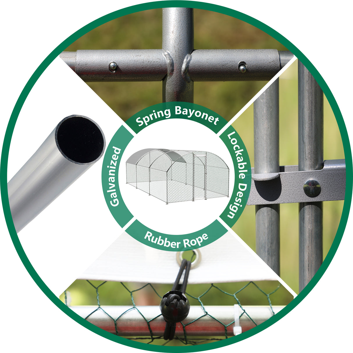 Large dome shaped walk-in fence cage metal chicken coop with waterproof and UV resistant cover, pipe diameter 1 inch - V.I.P Digital Presence