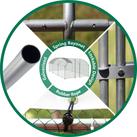 Large dome shaped walk-in fence cage metal chicken coop with waterproof and UV resistant cover, pipe diameter 1 inch - V.I.P Digital Presence