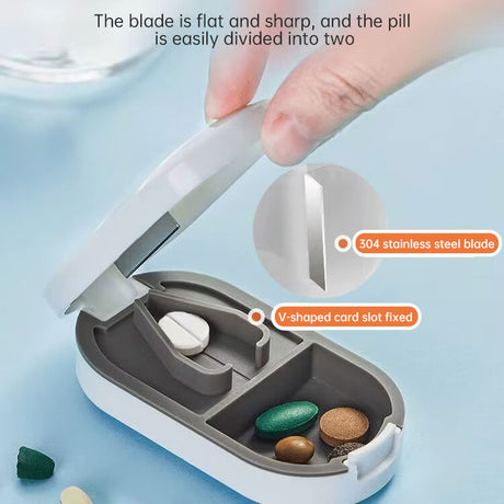 Japanese medicine cutter medicine dispenser one point two cut pill artifact quarter divider portable drug storage box - V.I.P Digital Presence