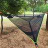 Hamaca triangular aérea multijugador, plegable, portátil, de malla, para árbol, para ocio 